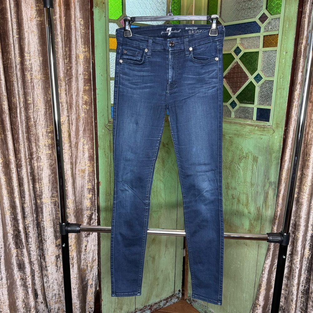 7 for all mankind: Mid rise skinny jeans - size 25